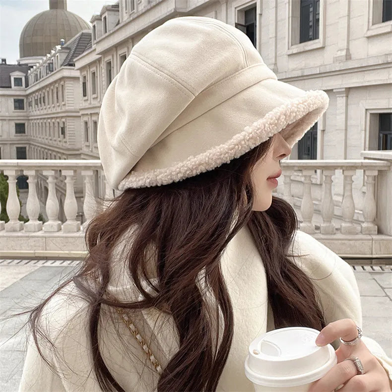 Warm & fashionable women's velvet octagonal beret hat. A chic ladies' accessory for autumn and winter outfits.