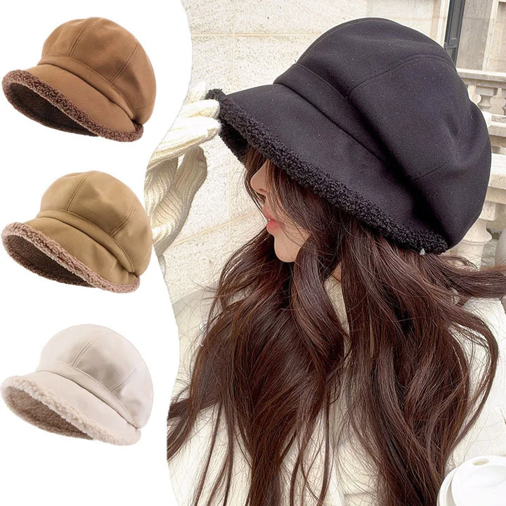Women's soft velvet octagonal beret hat. A stylish, warm fall and winter fashion accessory with vintage charm.