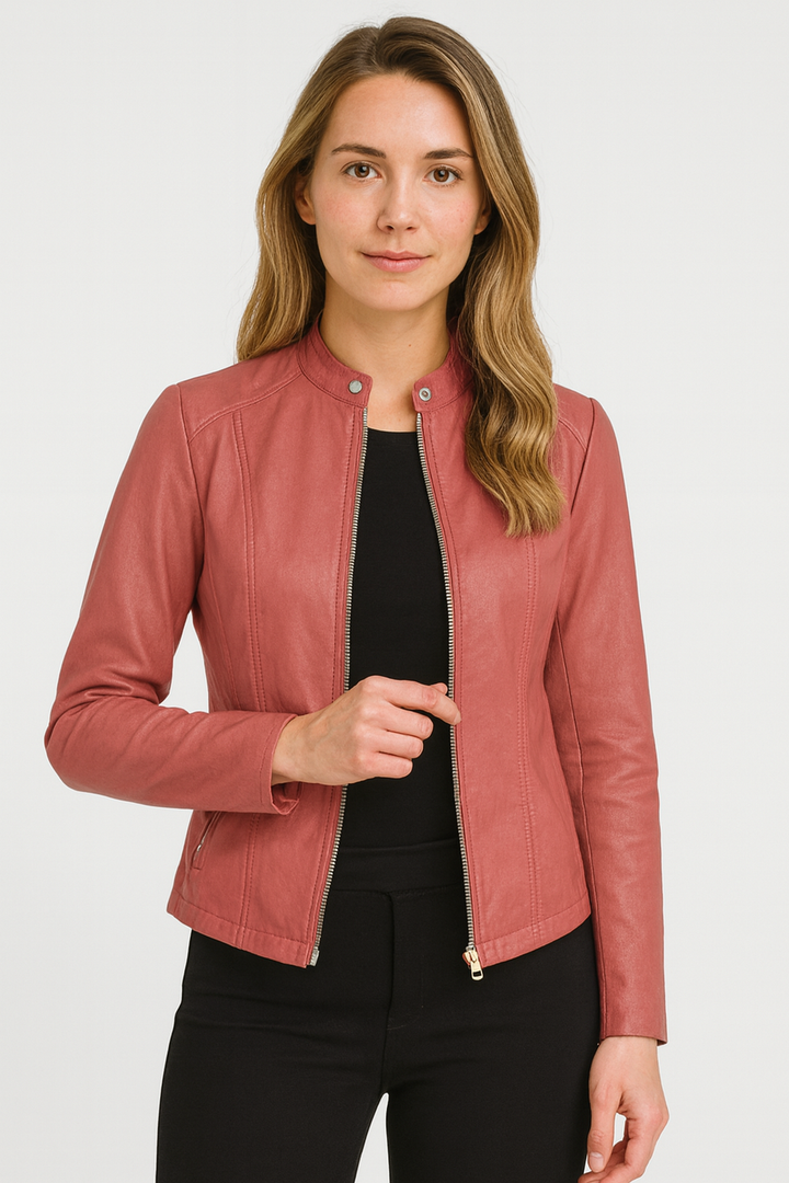 Fashionable women's zip jacket for versatile styling, from casual daily wear to stylish evening events.