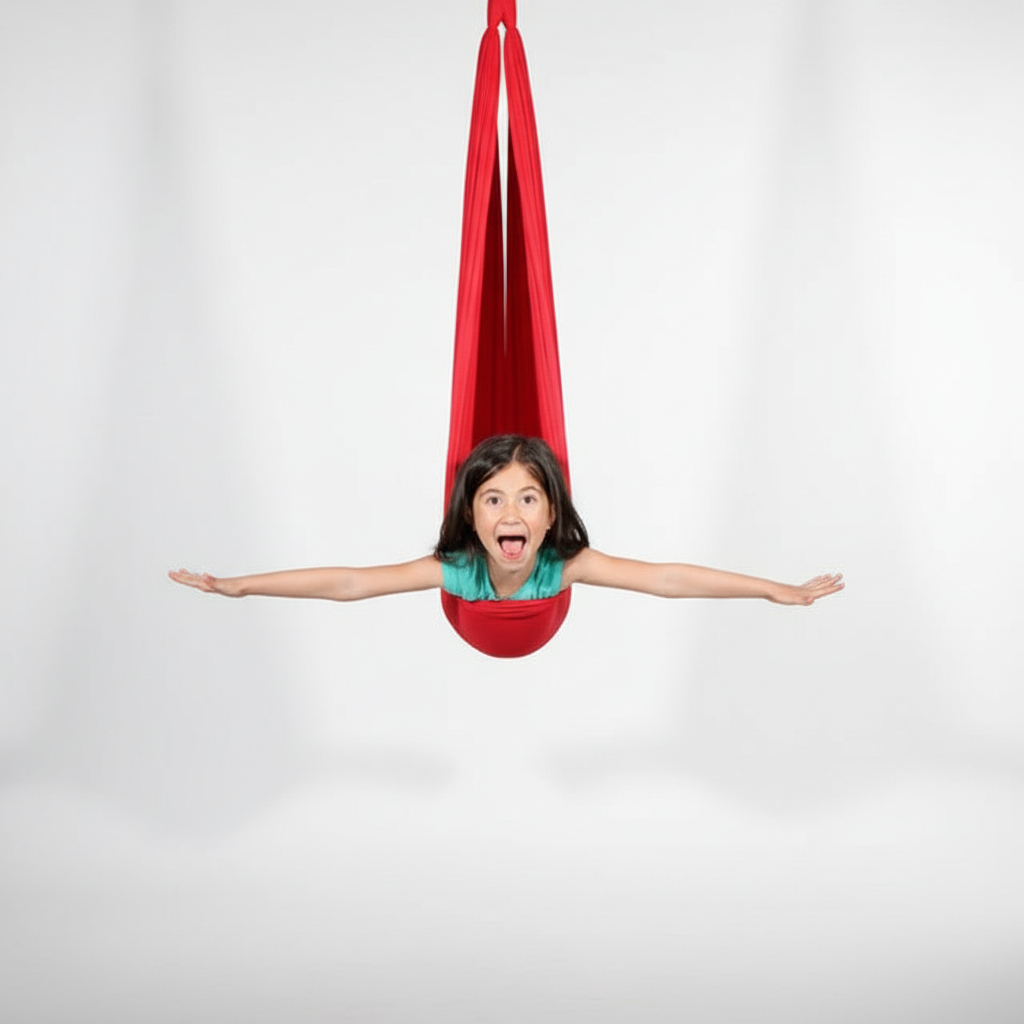 Durable therapy swing for children's indoor/outdoor play, supporting calming and concentration.