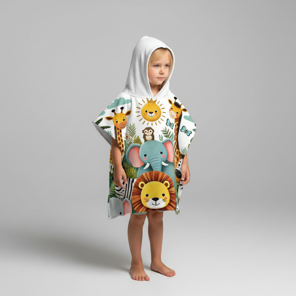 Unisex kids' hooded animal cape in polyester, ideal for easy care children's apparel & costume.