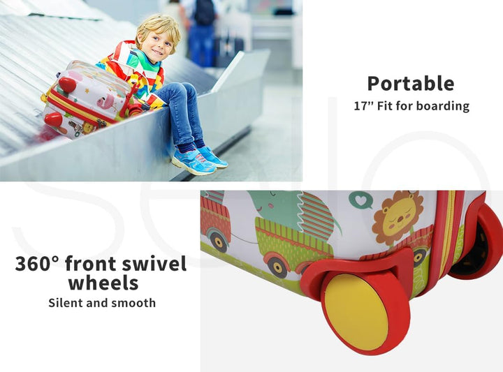 Fun octopus design children's scooter suitcase, a 2-in-1 ride-on for happy kids' travel.