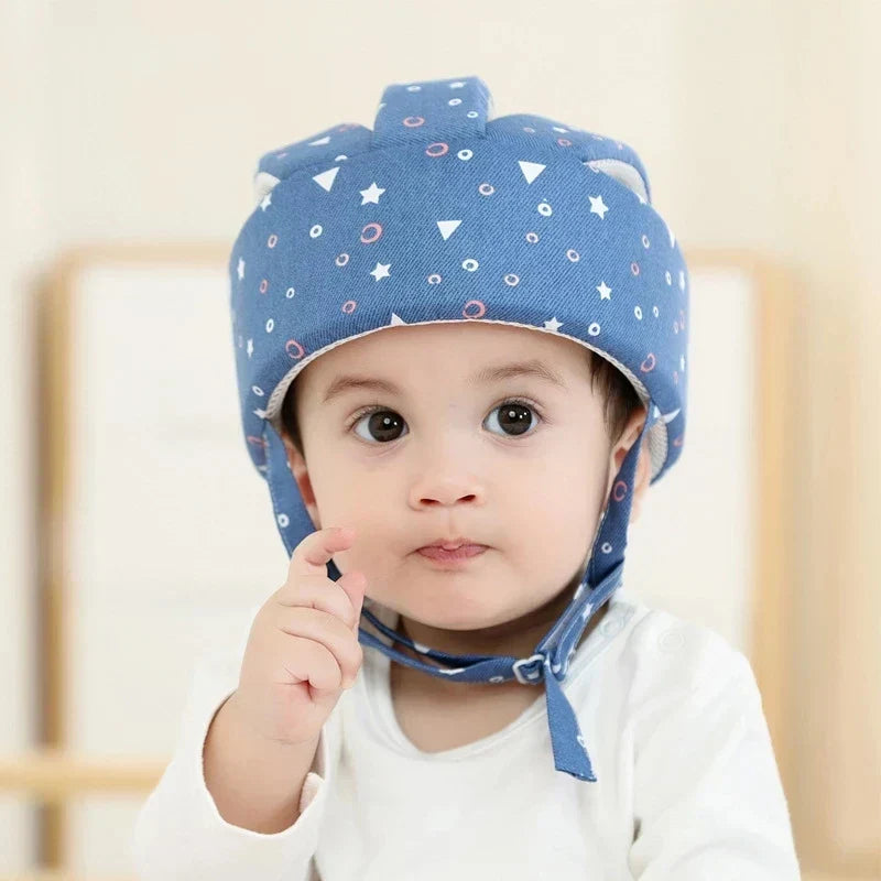 Child's protective headgear helmet for baby safety. Soft, adjustable infant head protection for crawling & walking.