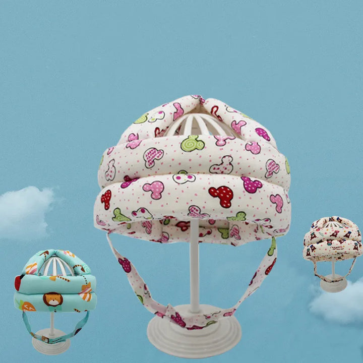 Soft headgear protective cap for toddlers. Adjustable baby head protection for crawling safety.
