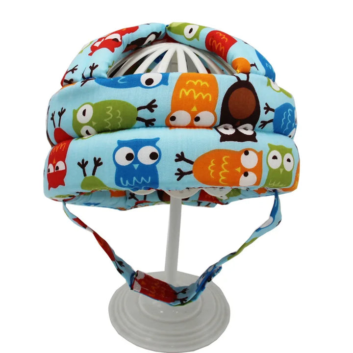 Soft infant helmet, protective cap for toddlers learning to walk. Essential baby care item.