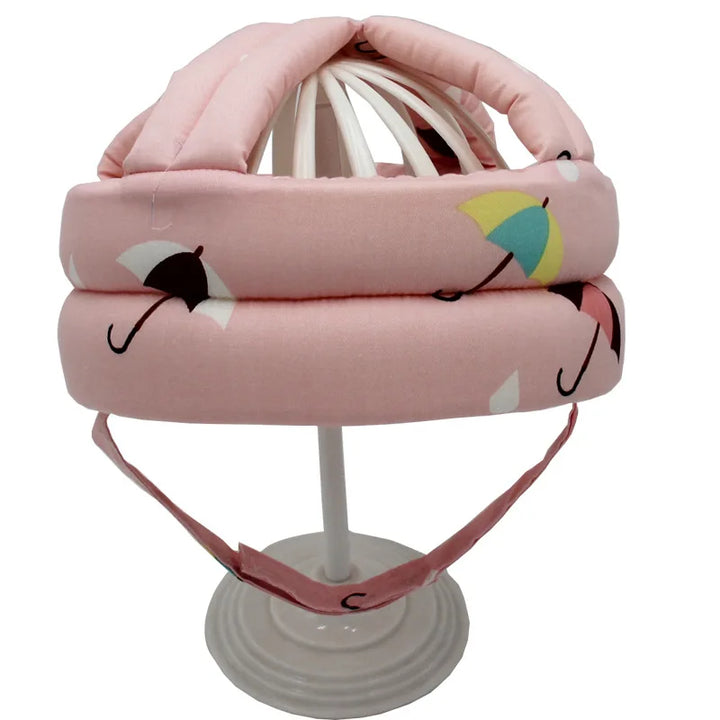 Child safety headgear to protect baby's head while exploring. Soft, adjustable toddler helmet.