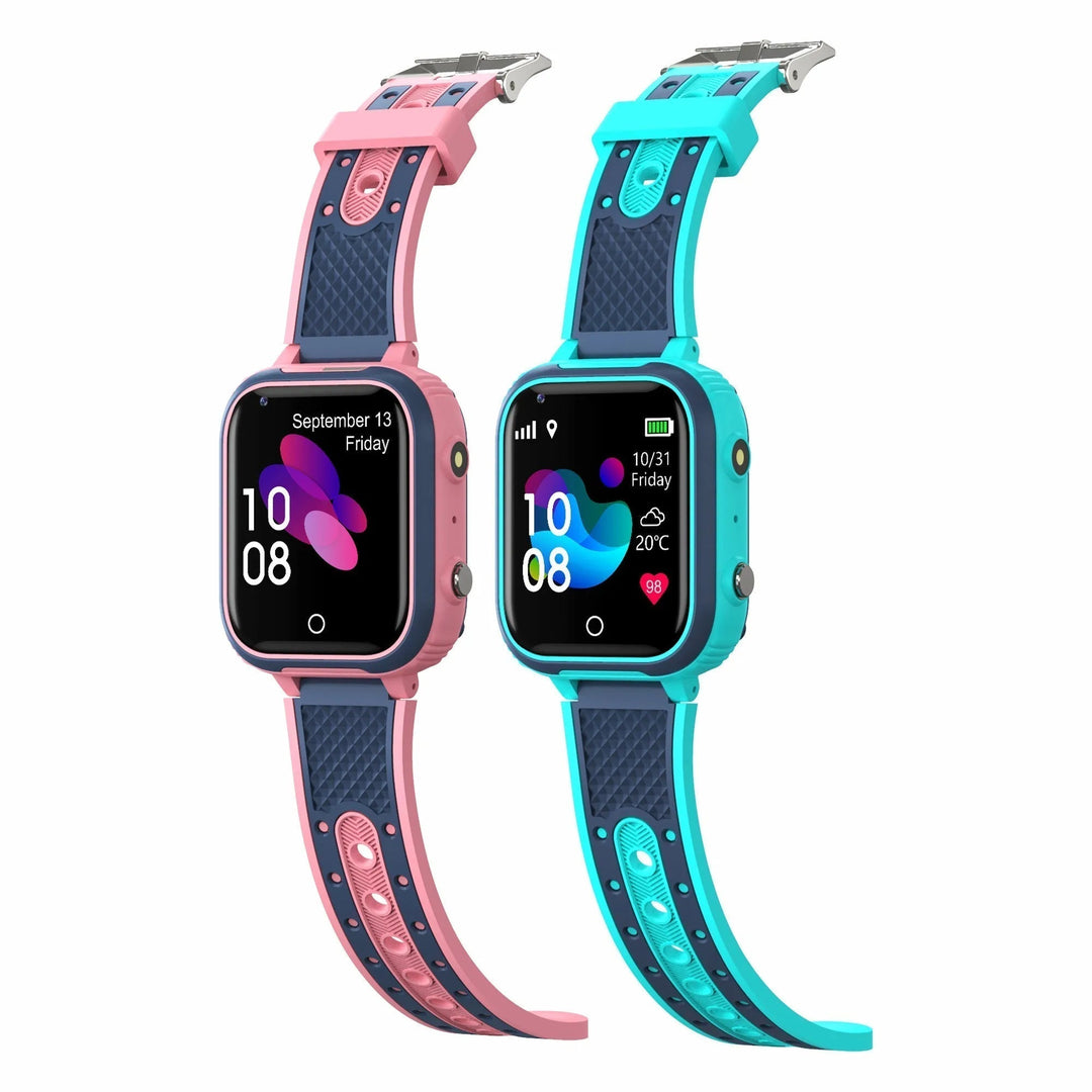 Children's 4G GPS smartwatch for safety. Features video call, GPS tracker, SOS, and waterproof design.