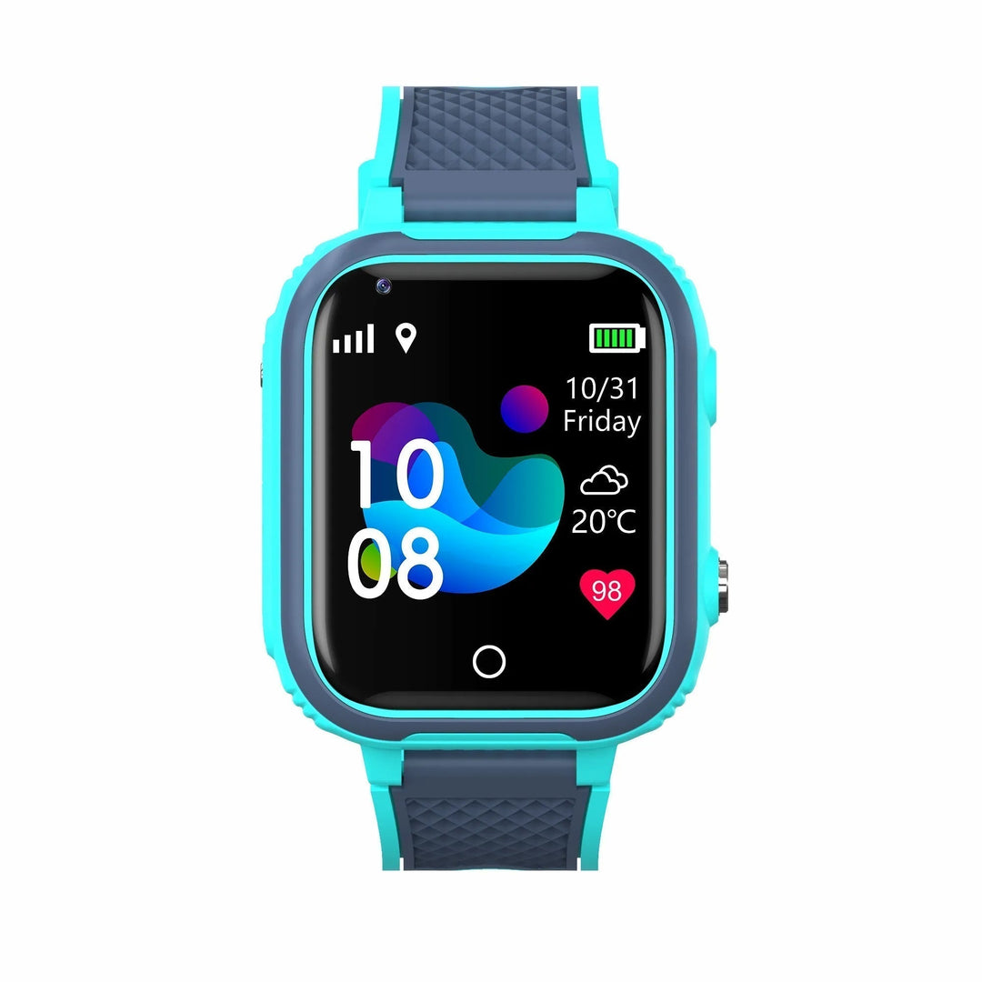 Kids' wearable 4G GPS tracker smartwatch. Ensures children's safety with real-time location, SOS alerts.