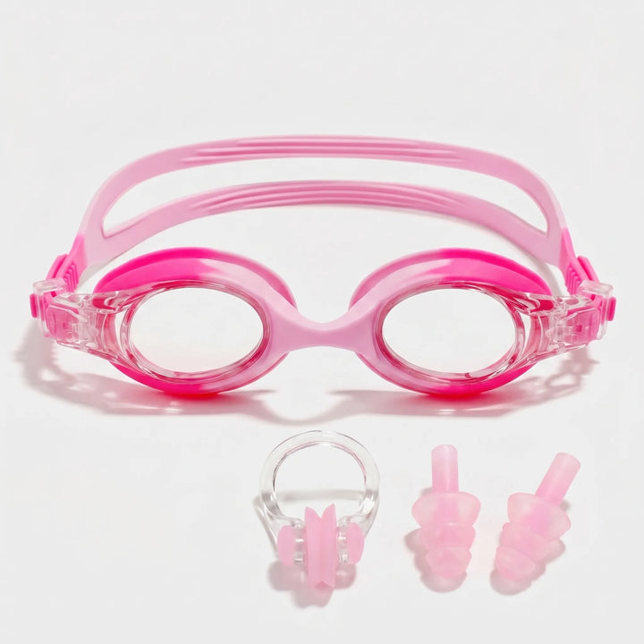 Kids' anti-fog swimming goggles ensuring clear underwater vision for pool fun.
