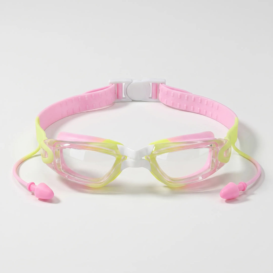 Youth anti-fog swimming goggles, perfect for kids' water sports. Clear lens ensures excellent underwater visibility.