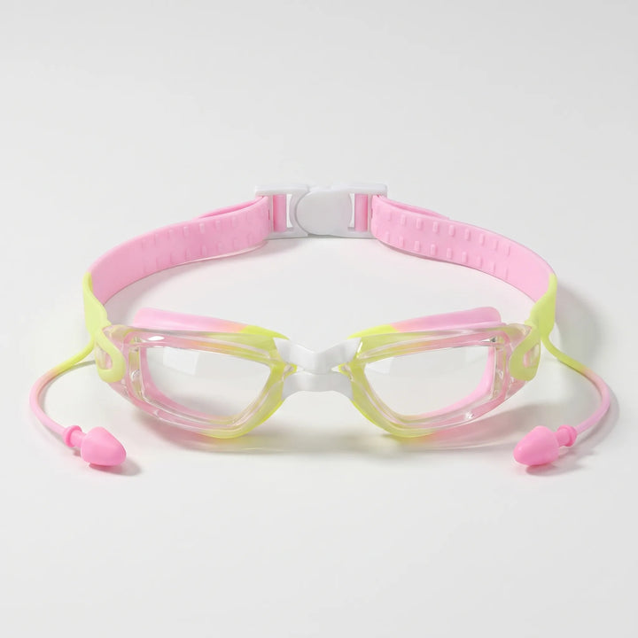 Youth anti-fog swimming goggles, perfect for kids' water sports. Clear lens ensures excellent underwater visibility.