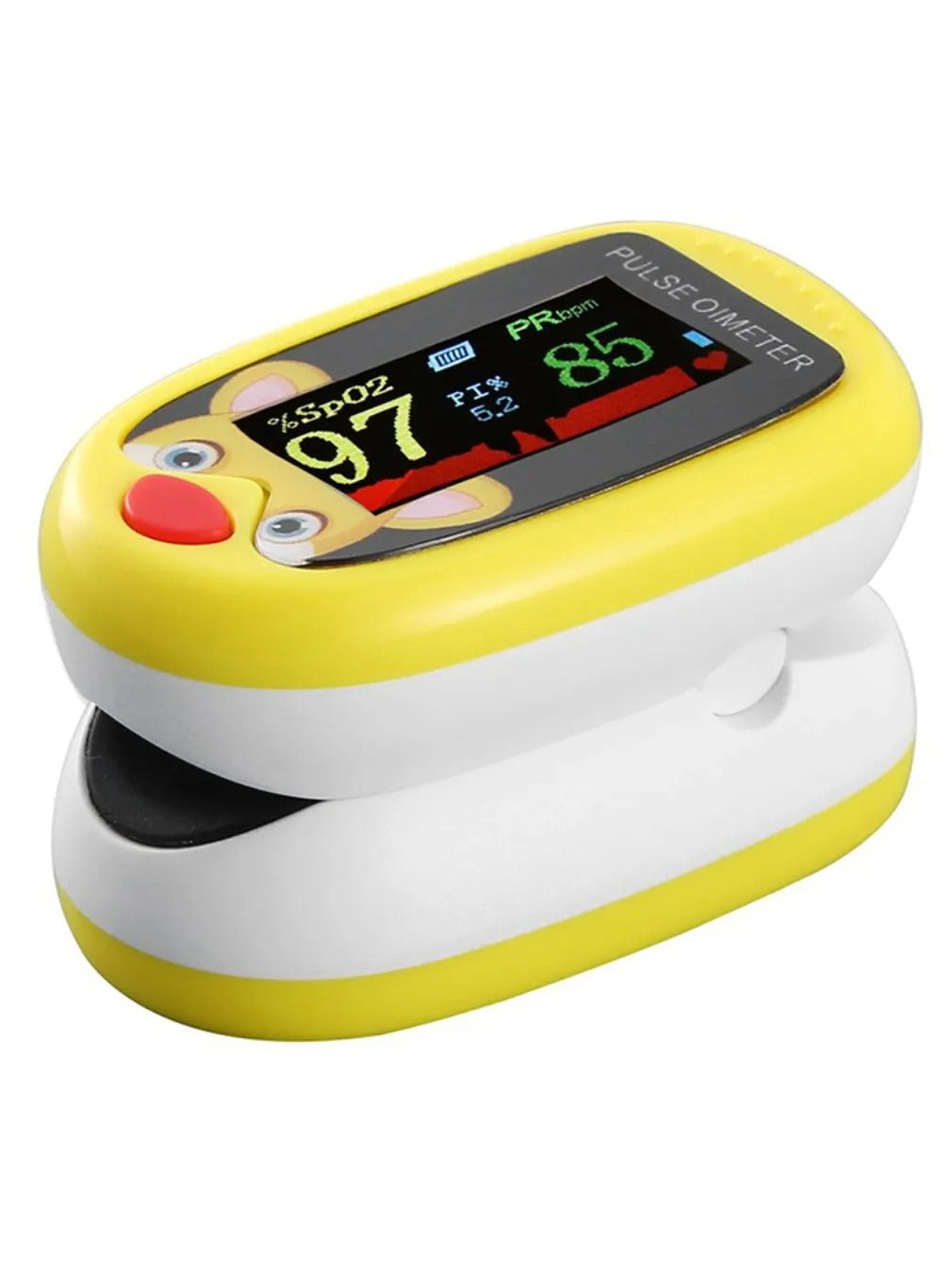 Accurate children's health monitor. Finger pulse oximeter for SpO2 & heart rate tracking.