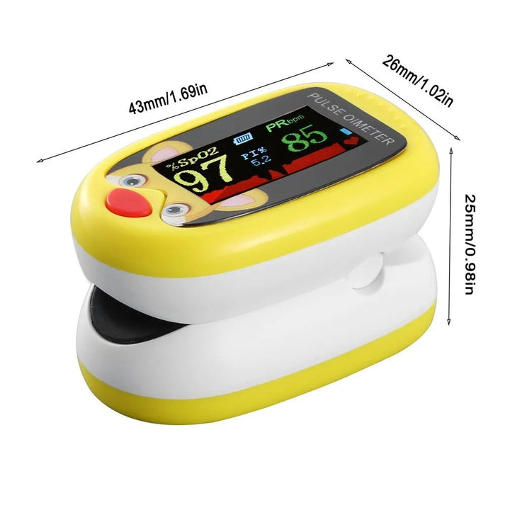 Safe & simple children's finger pulse oximeter. Clear digital display for SpO2 & heart rate.