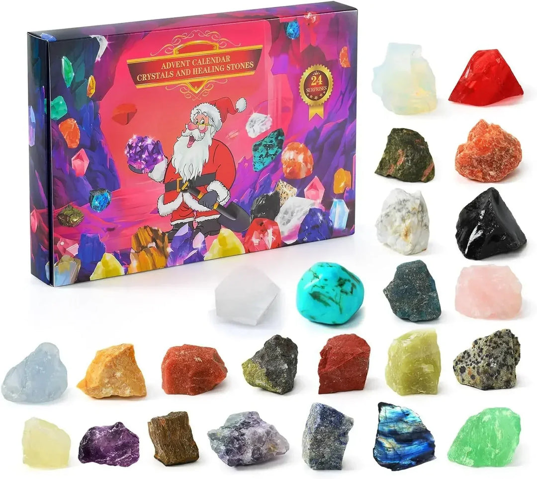 Fun Christmas countdown with a children's gemstone advent calendar, an ideal holiday gift for kids.