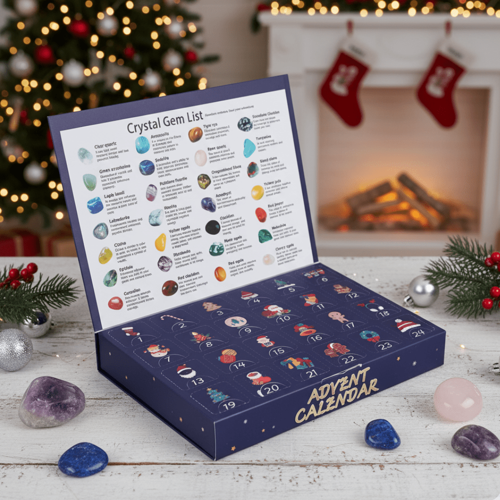 Children's gemstone excavation advent calendar. Educational science kit & holiday gift for kids.