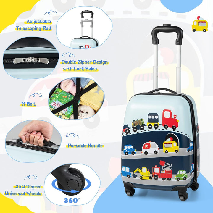 Children’s holiday gear: 2-piece hard-shell helicopter luggage and backpack combo