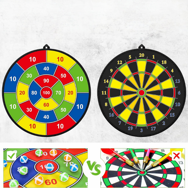 Educational dartboard for kids, enhancing hand-eye coordination & fine motor skills with sticky darts.