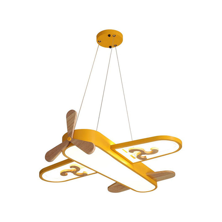 Whimsical LED airplane light, perfect imaginative pendant lamp for kids' bedroom and nursery decor.