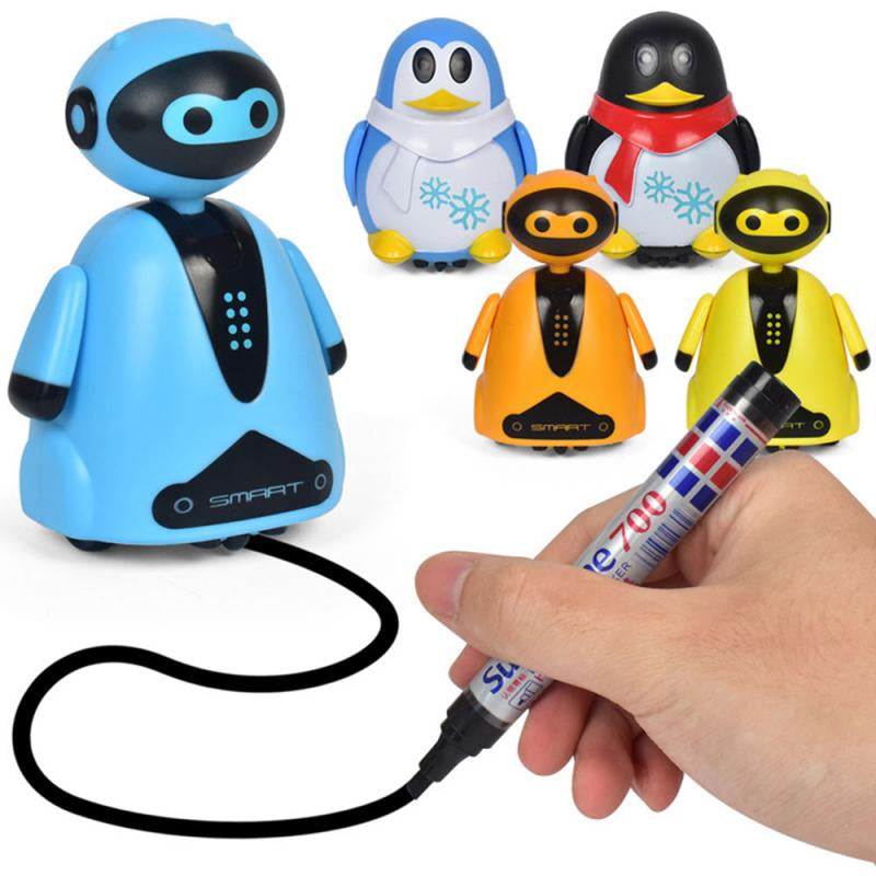 Children's line-following robot toy, CreatoBot, for interactive creative play & STEM learning.