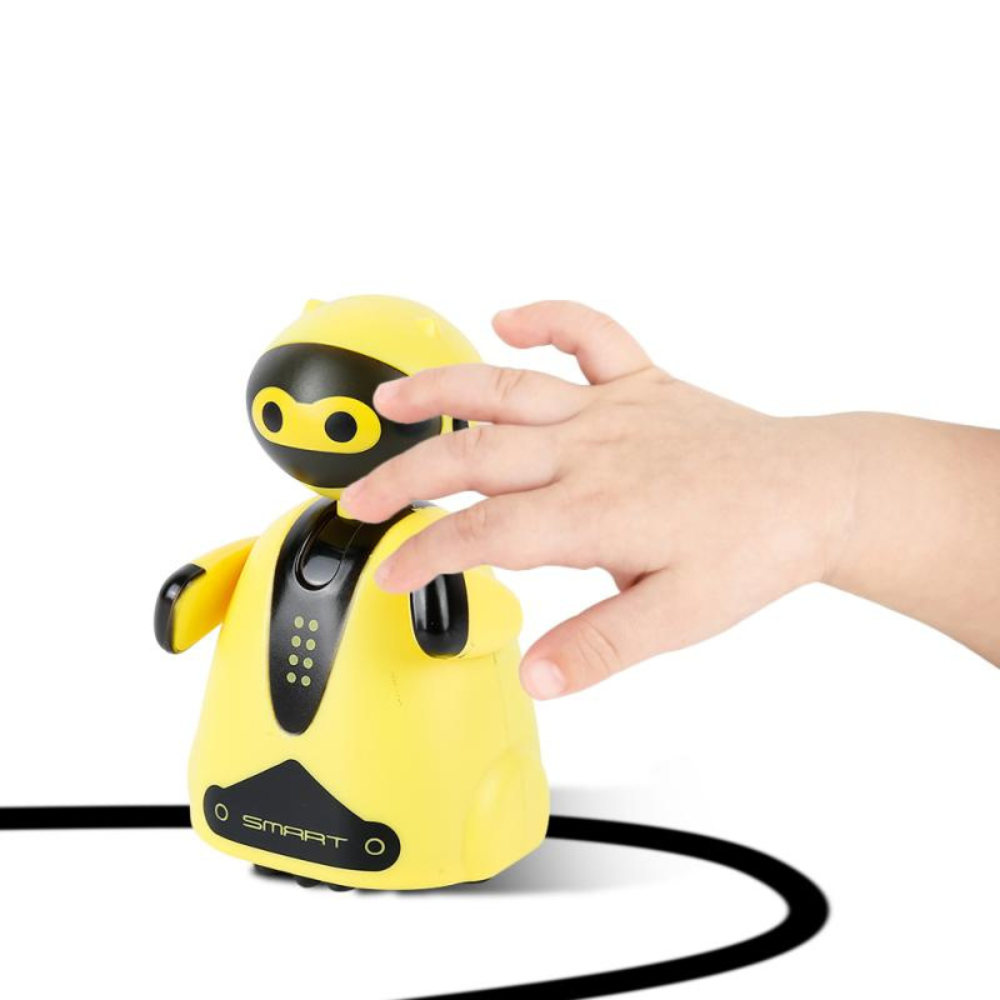 Preschool & toddler line-following robot toy, CreatoBot, for screen-free creative fun.