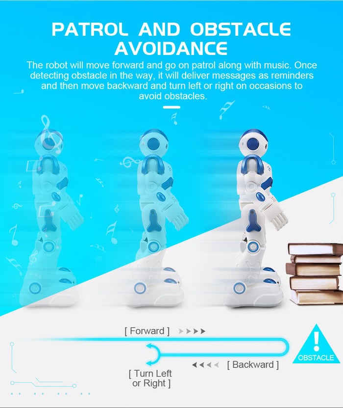 Sleek design of the children's smart robot toy, built for interactive learning.