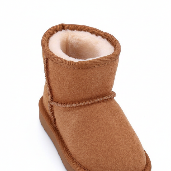 Kids' warm suede winter boots with sheep wool, ideal for cold weather outdoor play adventures
