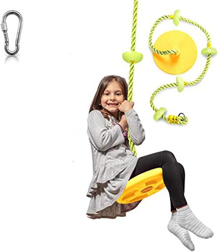 Durable children's tree swing set with safe climbing rope & platforms for backyard playground fun.