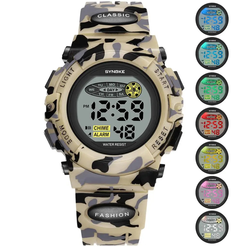 Pair of Livano children's waterproof LED digital watches, one blue, one pink, for boys and girls.