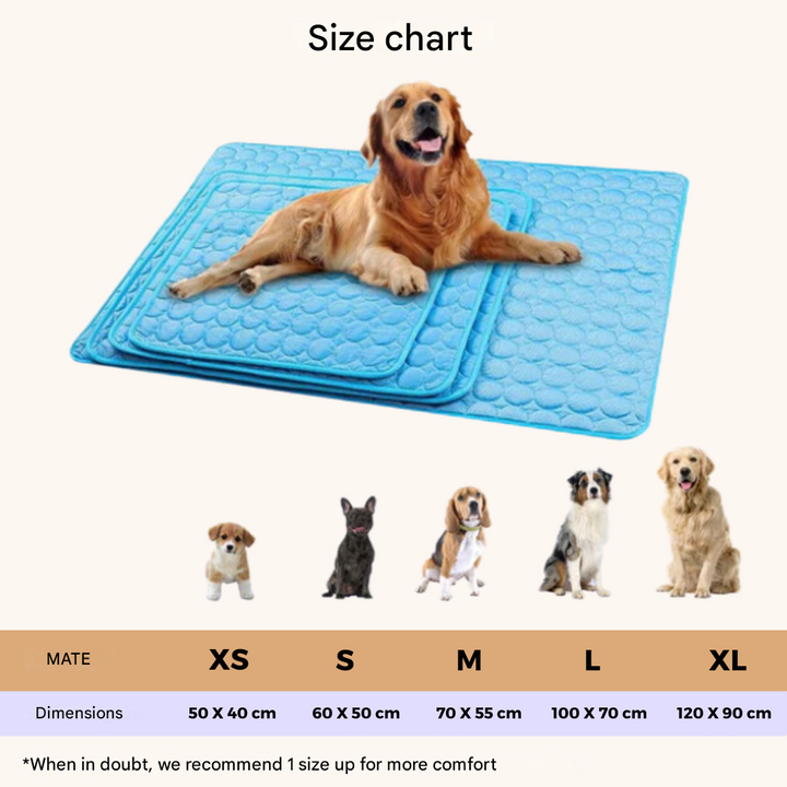 Pet care solution: light blue 4x cooling mat for dogs, offering ultimate comfort & summer heat relief.