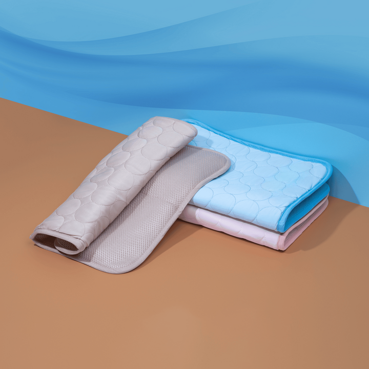 Brown 4x cooling power mat for dogs, offering ultimate comfort & heat relief as a top pet accessory.