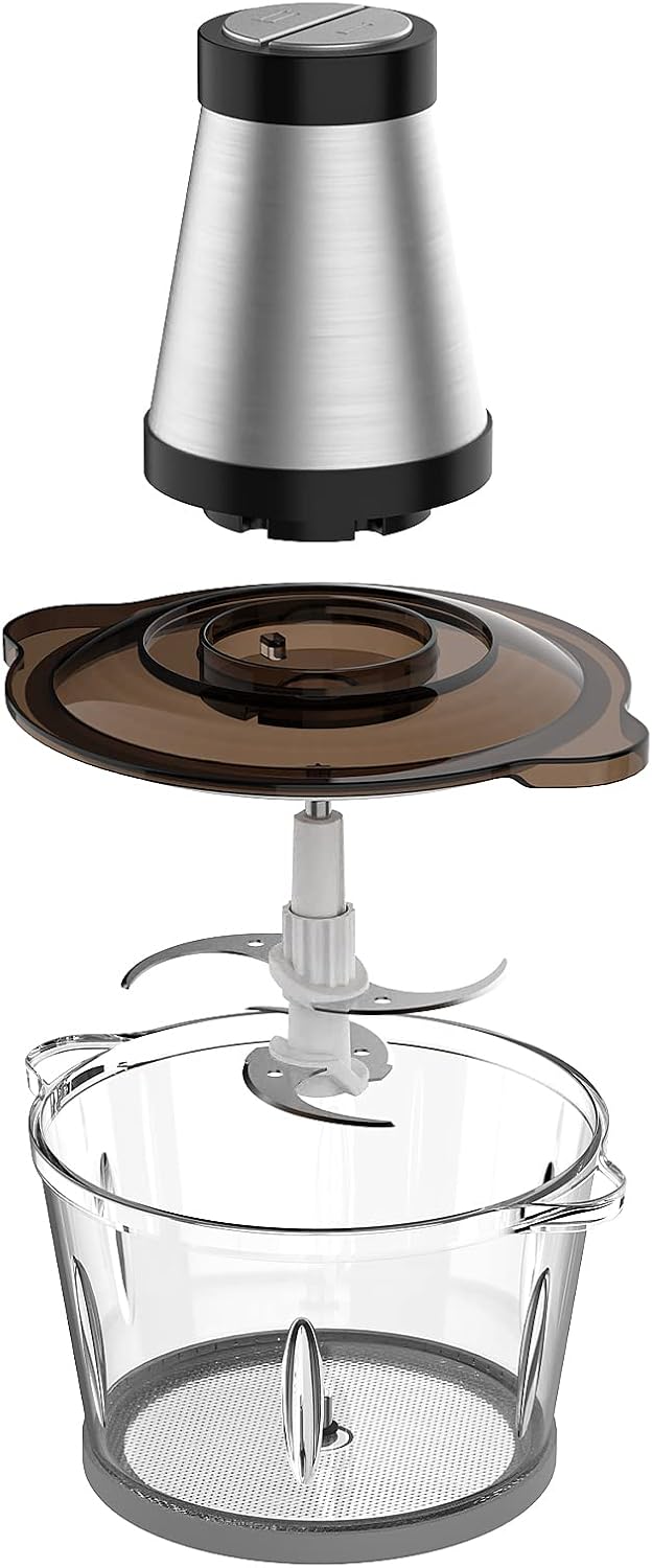 ChopPro food processor for home kitchens, showing sleek design and easy-to-clean glass bowl