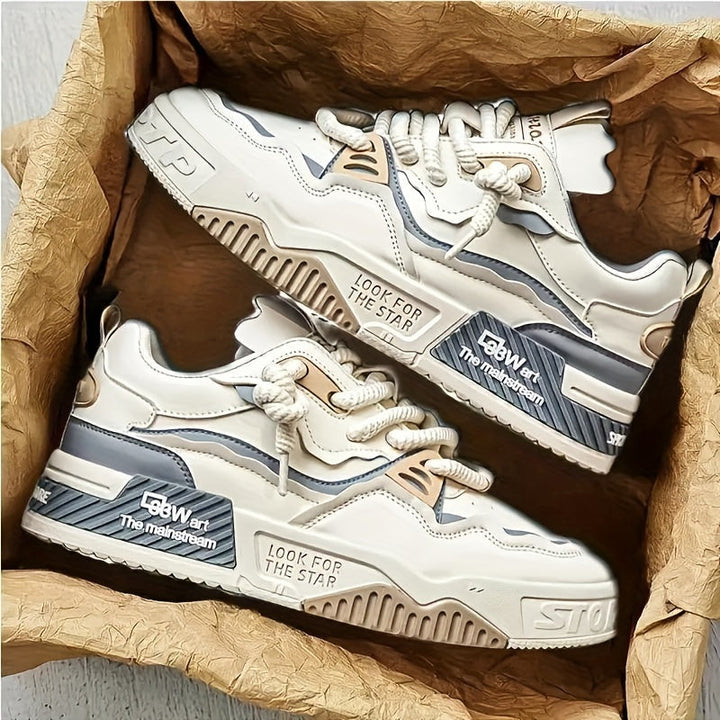 Chunky men's streetwear sneakers with a bold urban design, perfect for daily casual wear.