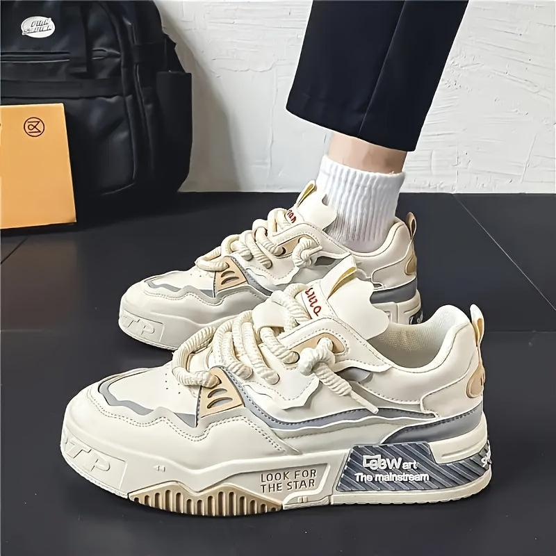 Men's bold chunky streetwear sneakers with a robust tread sole. Comfort & slip-resistant for urban casual.