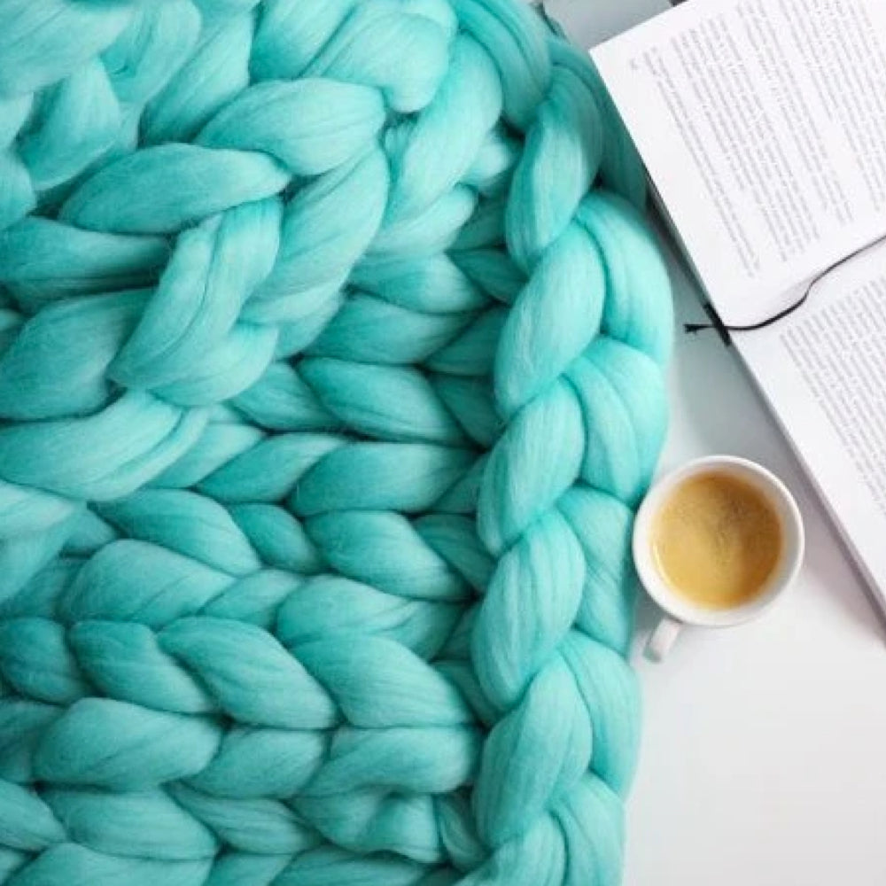 Giant chunky yarn for arm knitting custom DIY blankets, throws & decorative cushions.