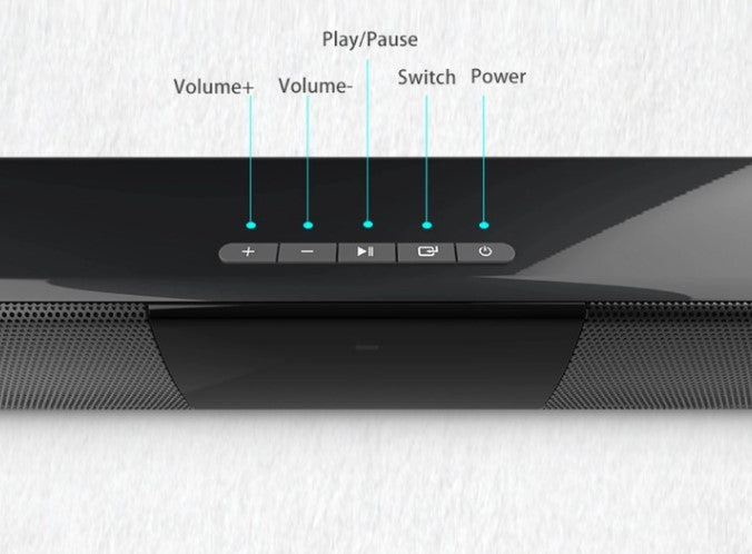 Unisex portable Bluetooth soundbar speaker, CineWave with USB input for multimedia audio.