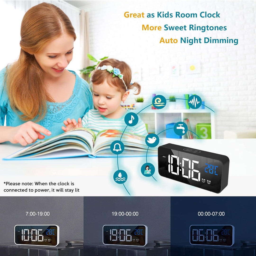 Senior friendly 11.5-inch digital day clock with clear date and time display