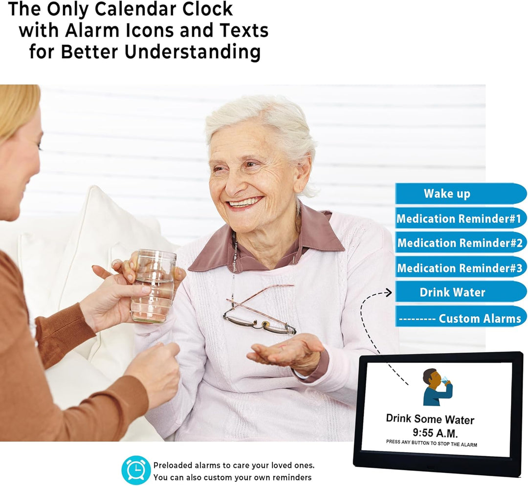 Large 11.5-inch digital clock for seniors, perfect for home organization & managing daily schedules.