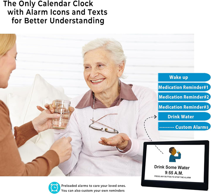 Large 11.5-inch digital clock for seniors, perfect for home organization & managing daily schedules.