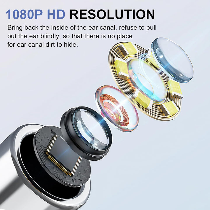 Unisex ear cleaner otoscope with high-definition camera for home health and ear canal viewing