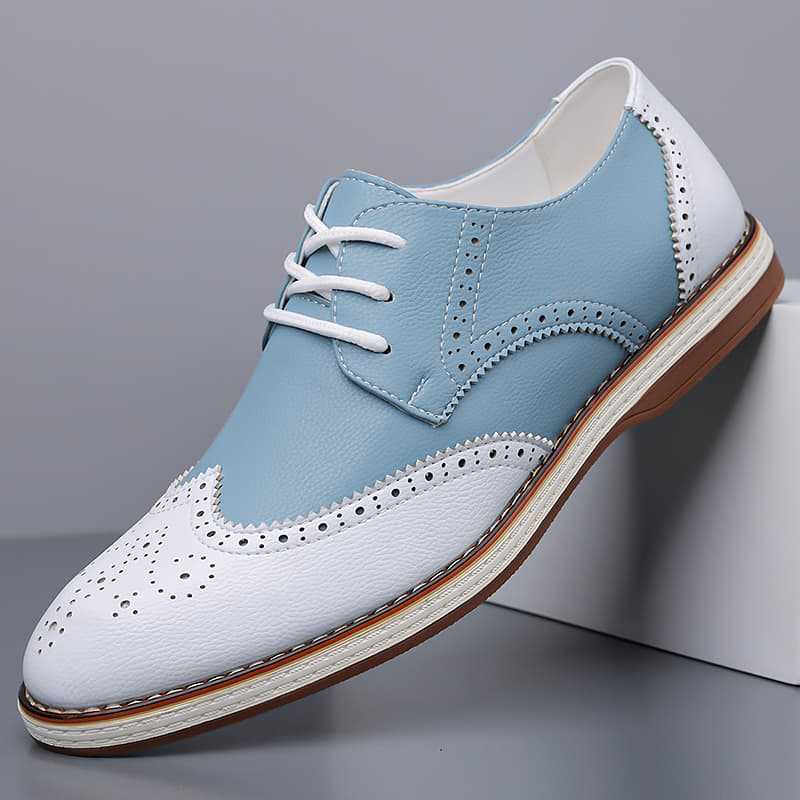 Classic black brogue dress shoes for men. Sophisticated formal footwear with all-day comfort.