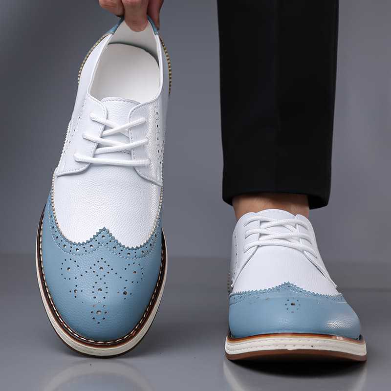 Premium leather men's brogue dress shoes. Handcrafted for lasting comfort and sophisticated formal style.