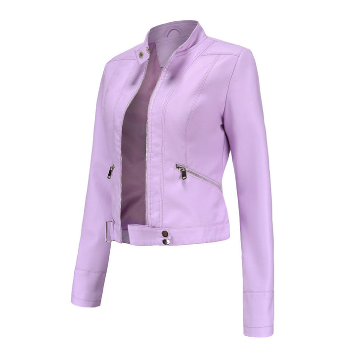 Chic women's everyday leather jacket, classic style & versatile for all outfits. Ladies apparel.