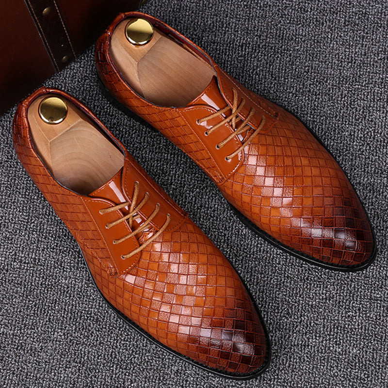 High-quality men's formal lace-up leather shoes, enhancing any wardrobe with their elegant & fashionable design.