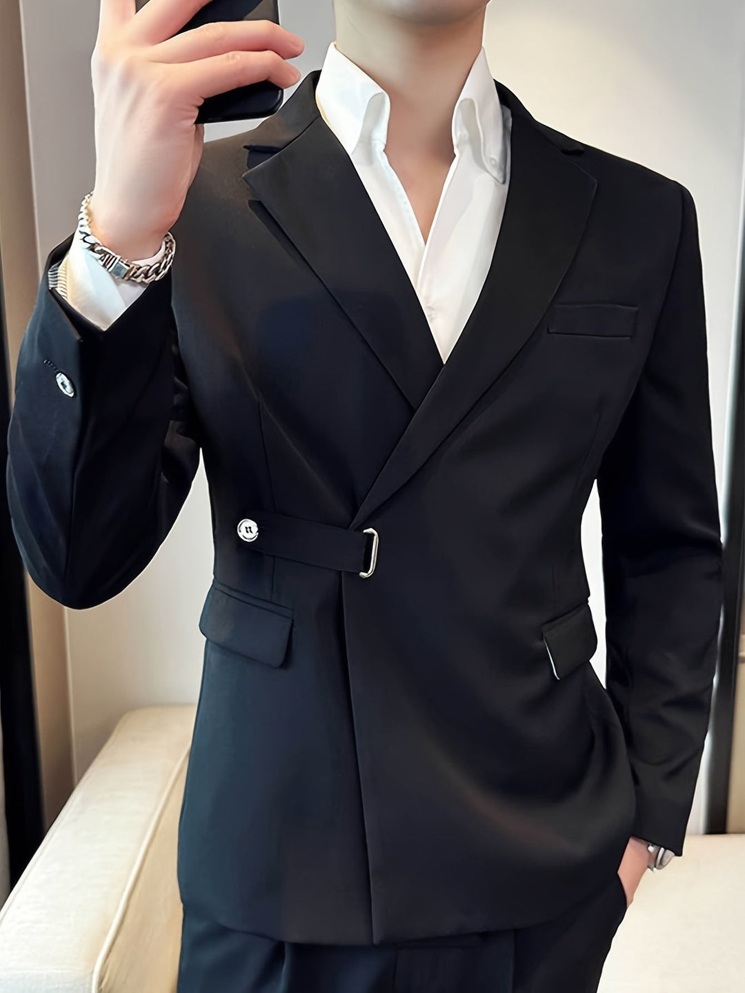 Classic black men's blazer, a versatile wardrobe essential for refined style.