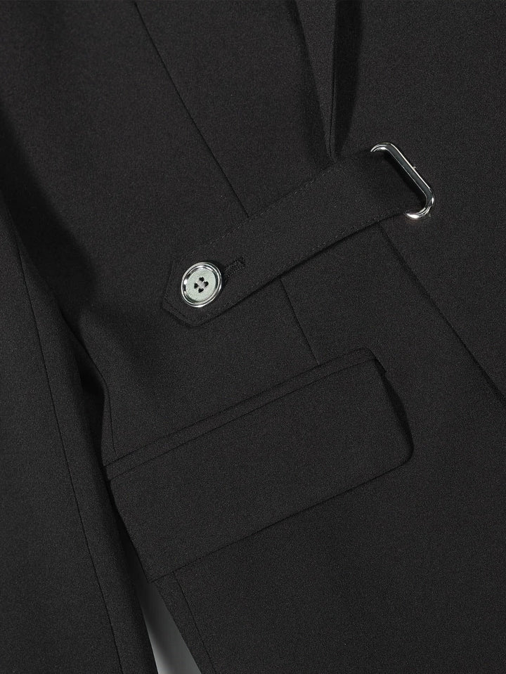 Tailored classic black blazer for men, offering a sharp, modern fit for any sophisticated outfit.