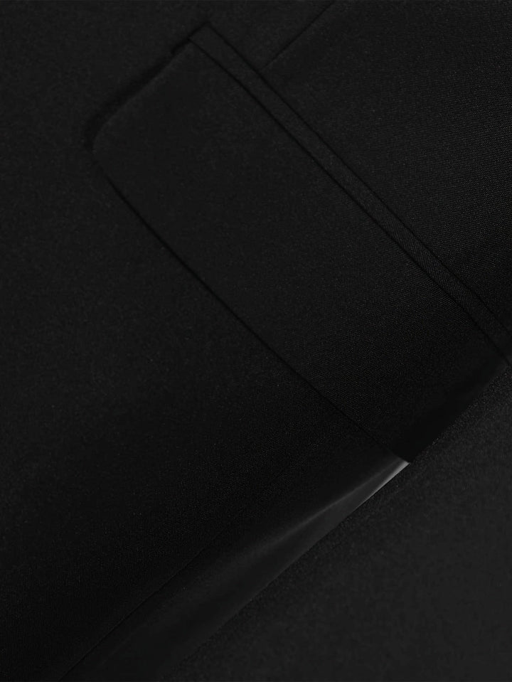 Refined black men's blazer, ideal for a sleek business casual or formal appearance, boosting your confidence.