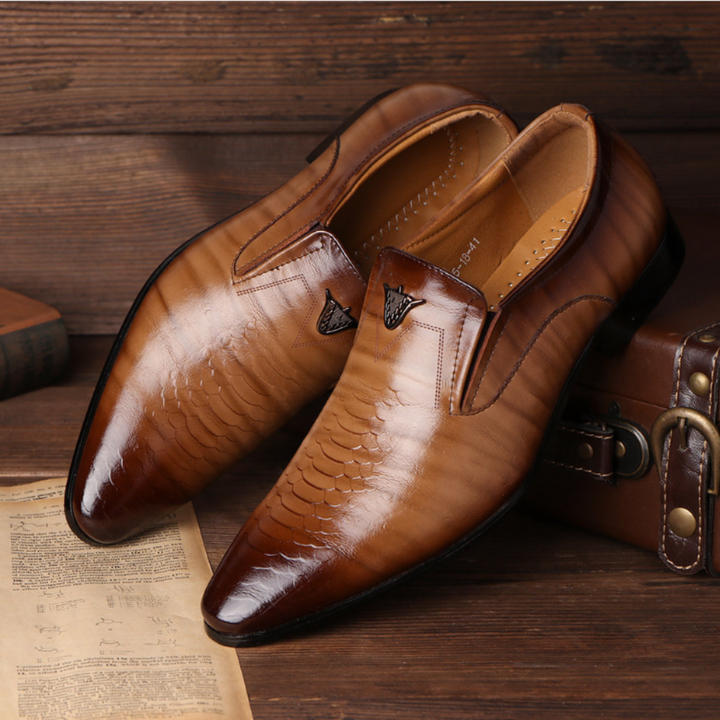 Classic black men's dress shoes, Dario style, offering all-day comfort for business & formal occasions.