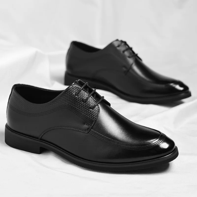 Front view of men's formal shoes, perfect for a polished professional look, featuring a timeless style.