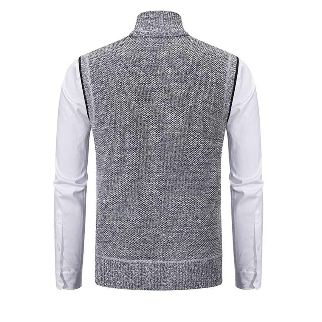 Elegant men's sleeveless jacket, suitable for formal or business-casual settings.