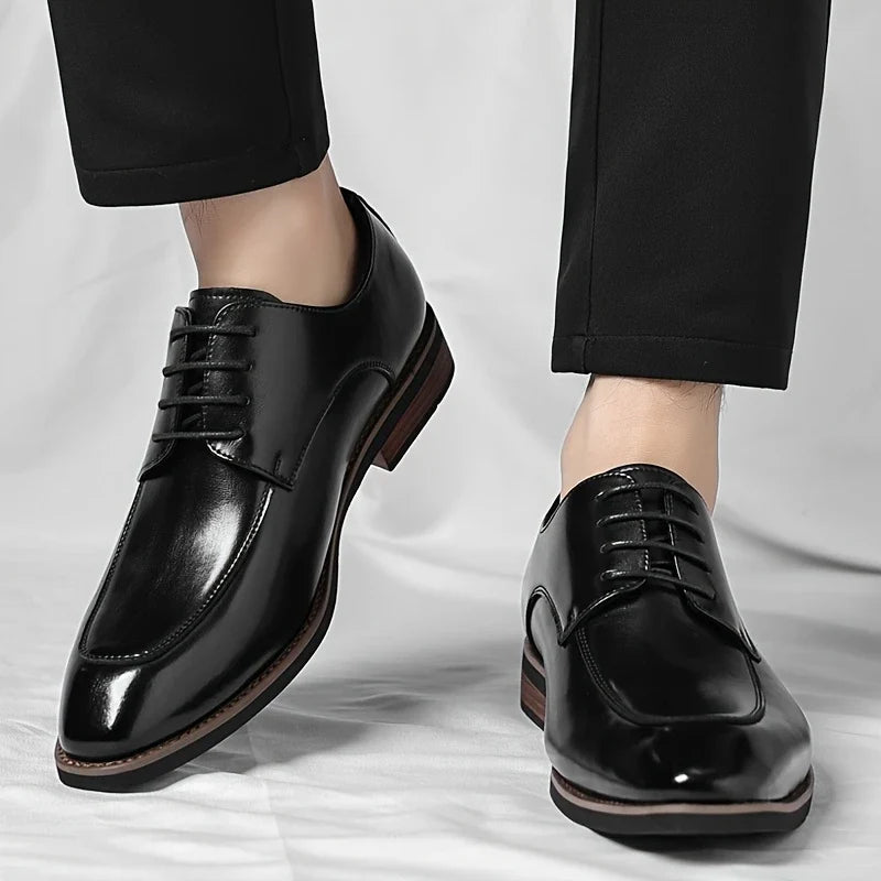 Professional men's dark brown Oxford shoes, perfect for elevating formal, business, and smart casual looks.